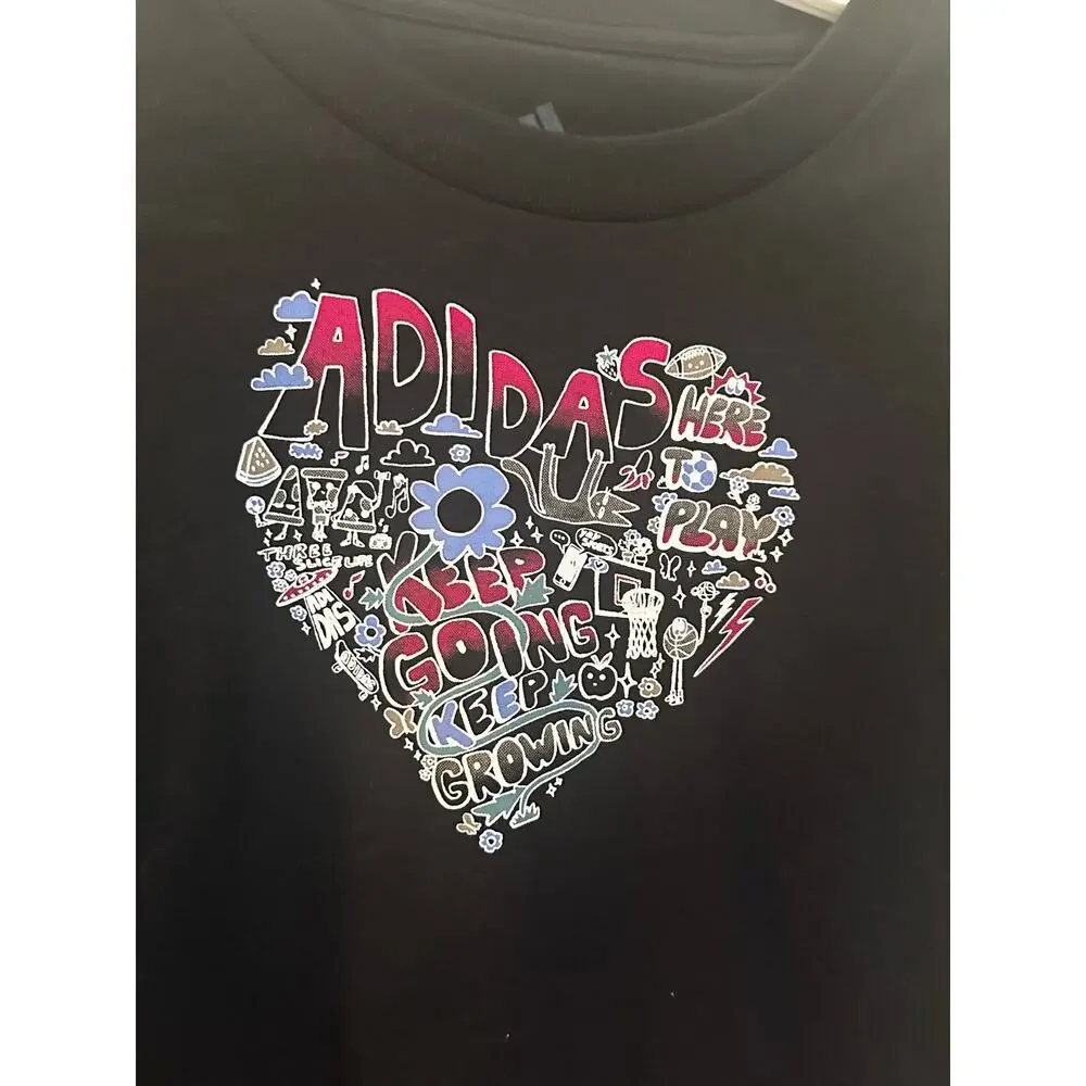 NEW Adidas Graphic Tee and Flare Pants Set sz 3T Activewear Matching Set
